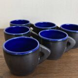 Set of 6 mid century pop 1960s glazed earthenware cups