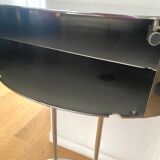 Superb dressing table, polished stainless steel side table, 70s design, Vintage Mobil