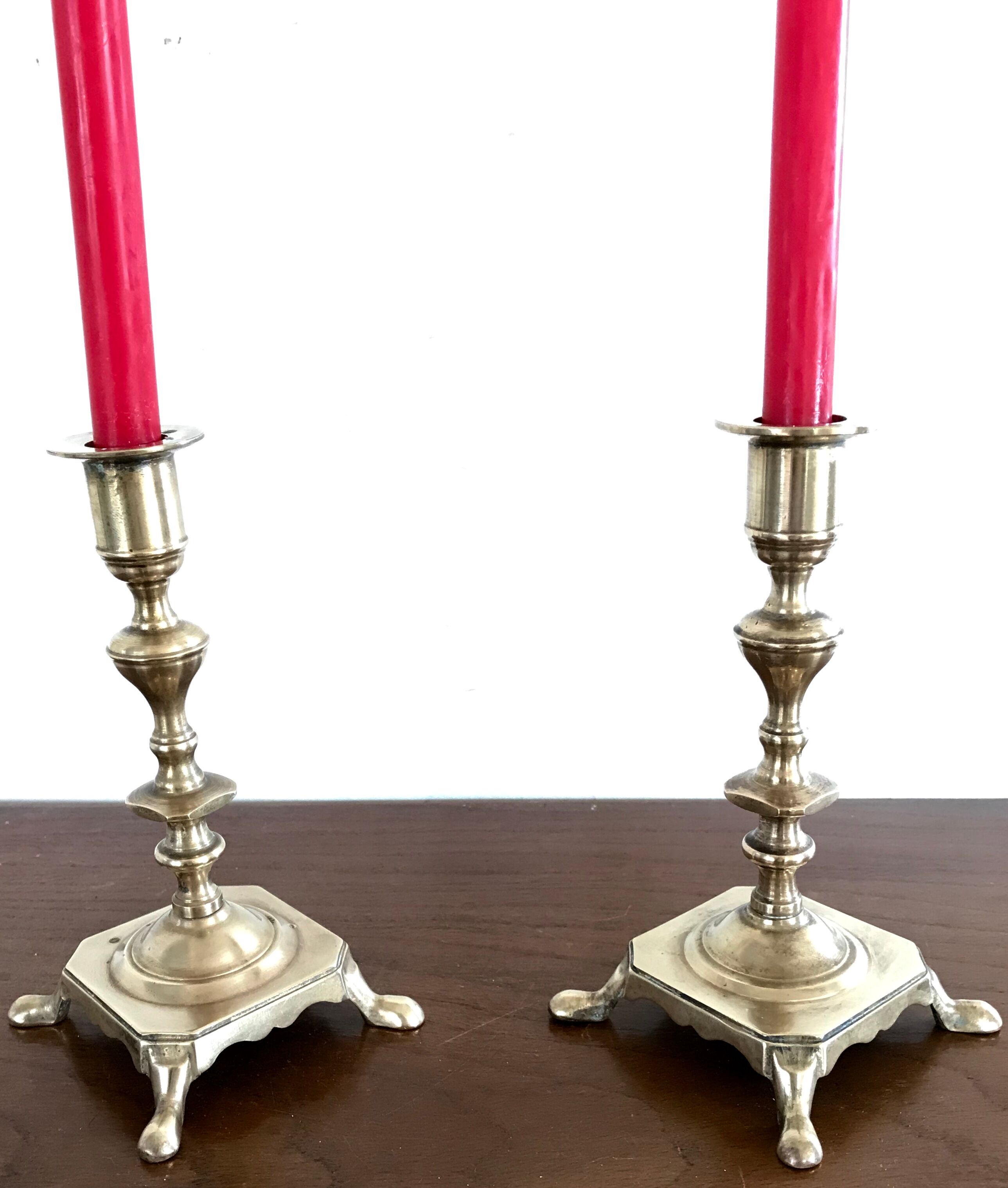 Pair of brass candlesticks