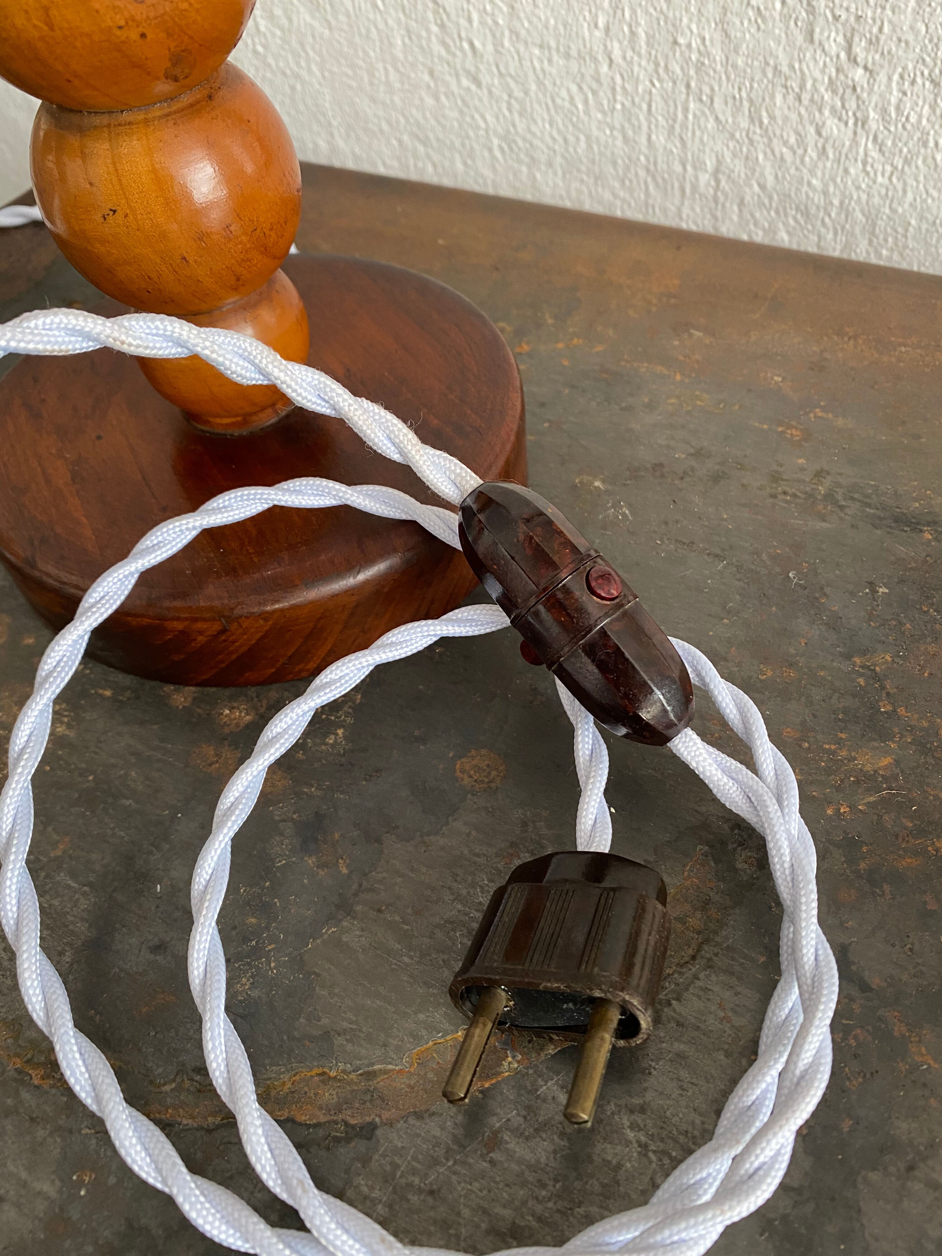 Modernist vintage wood lamp