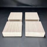 Ensemble de 4 tables basses modulables en travertin de Claude Berraldacci, France, Années 90.
