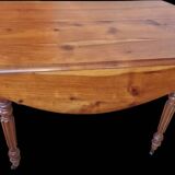 Antique oval cherry wood table with shutters