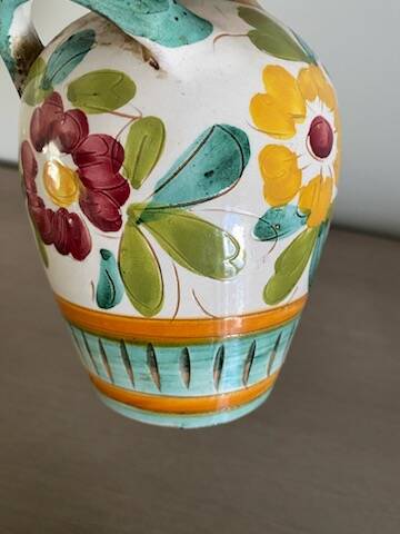 Vintage Italian vase colorful flower sign