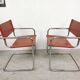 Vintage bauhaus leather and chrome chair