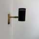Vintage adjustable wall light, brass and matte black metal, France, 1960.