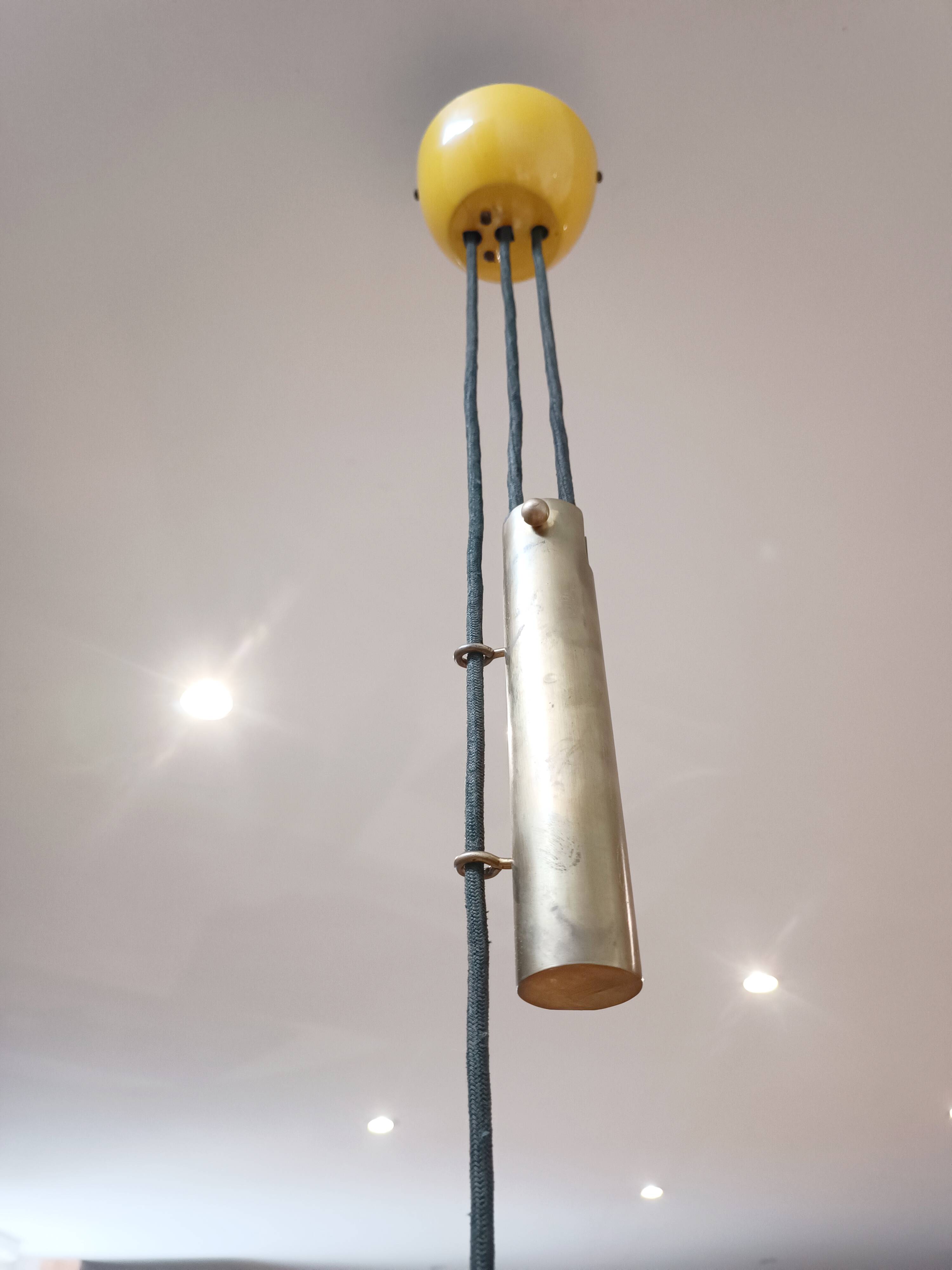 Hanging lamp with counterweight Italy 1950s