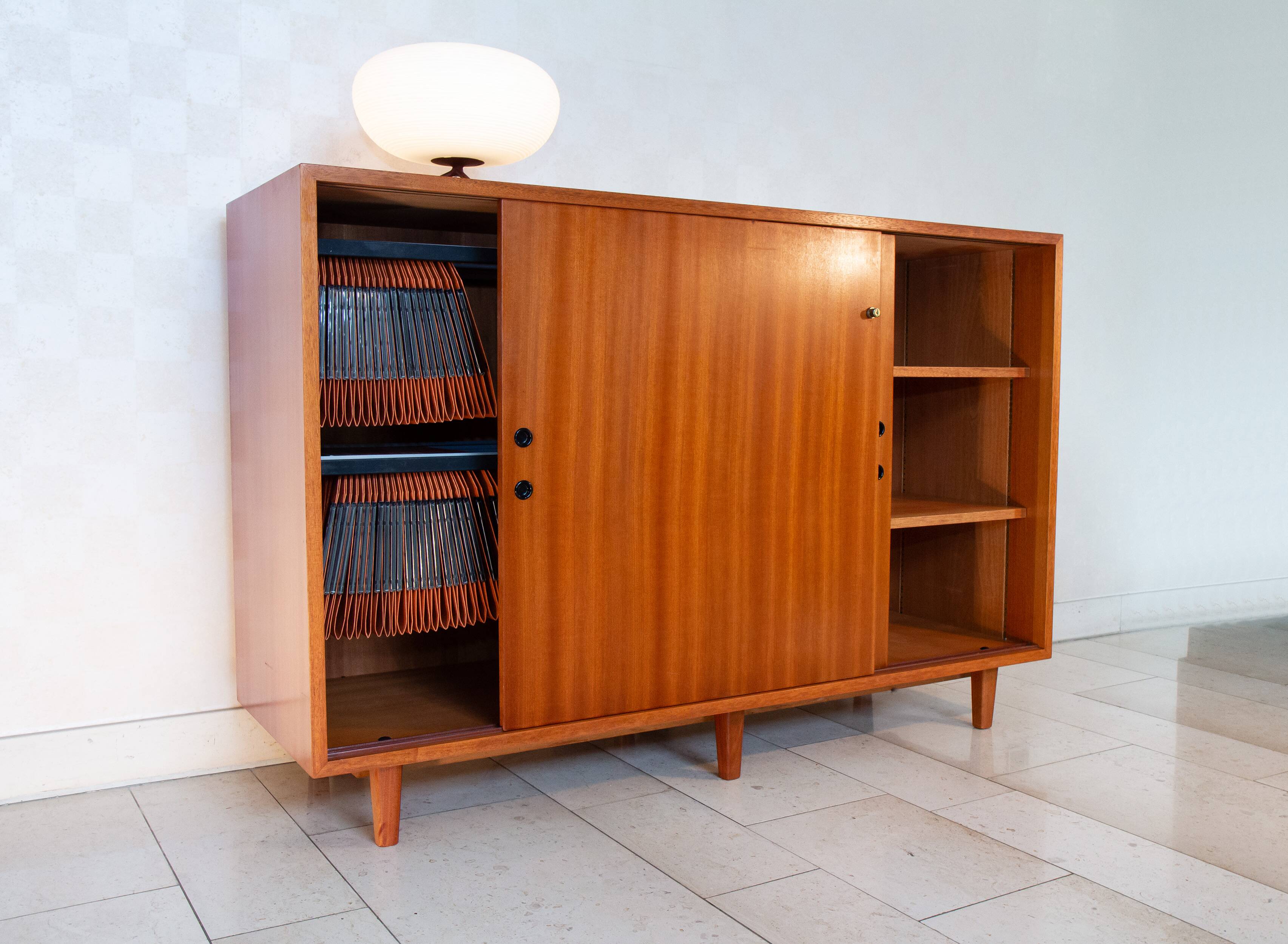 Burwood bookcase, mahogany and display case, 1976