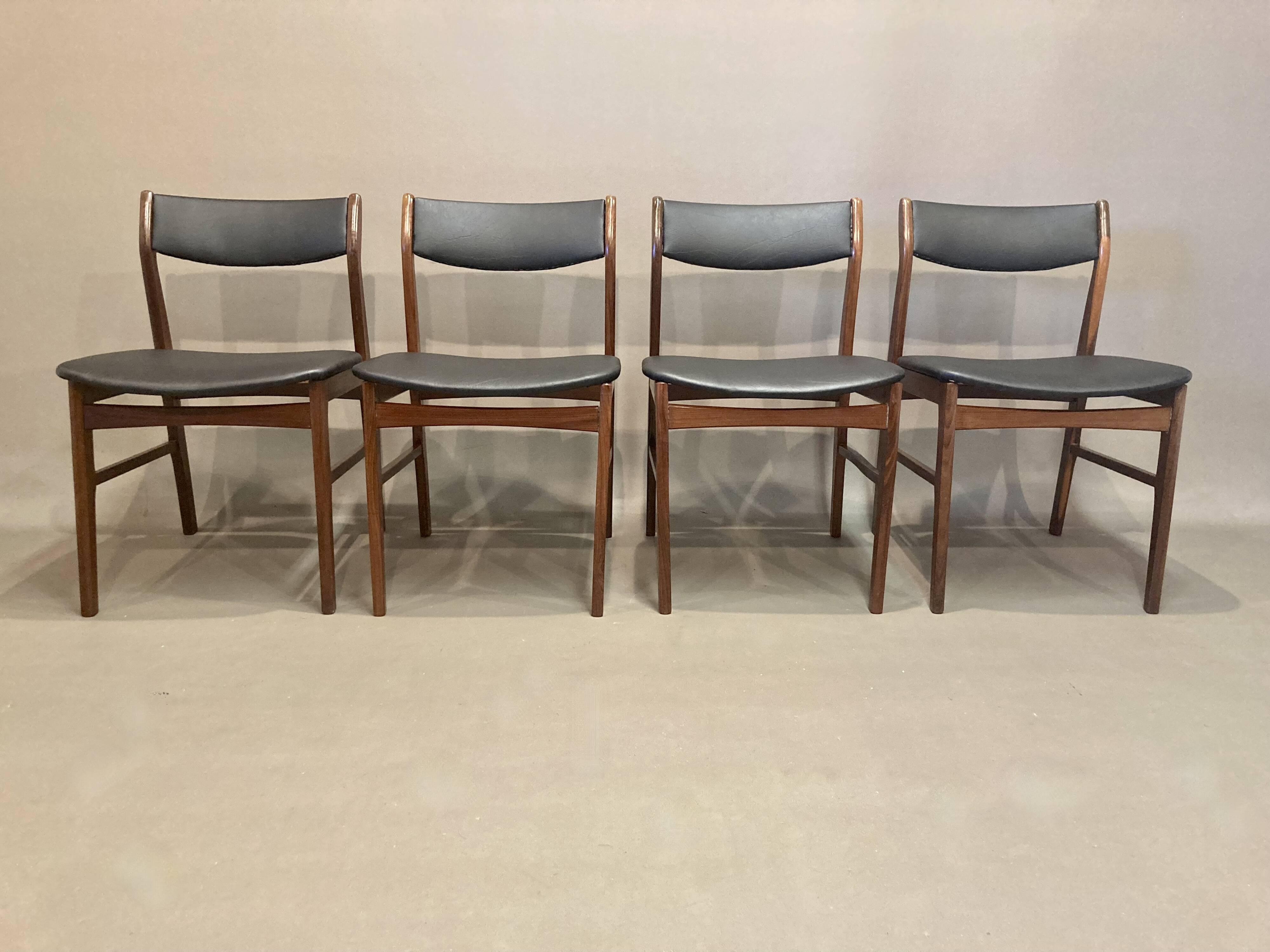 Set of 4 "Scandinavian design" chairs 1950