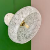 Vintage wall lamp with white clichy glass shade