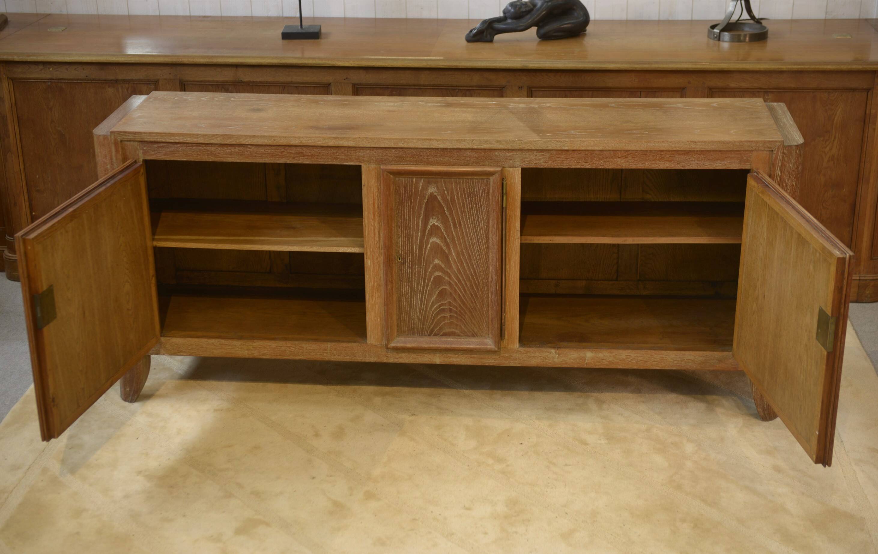 Cerused oak sideboard signed Maurice Rinck 1940s