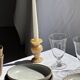 Small vintage candle holder in yellow onyx, H10 D5.5.