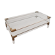Acrylic glass and brass coffee table, 1985