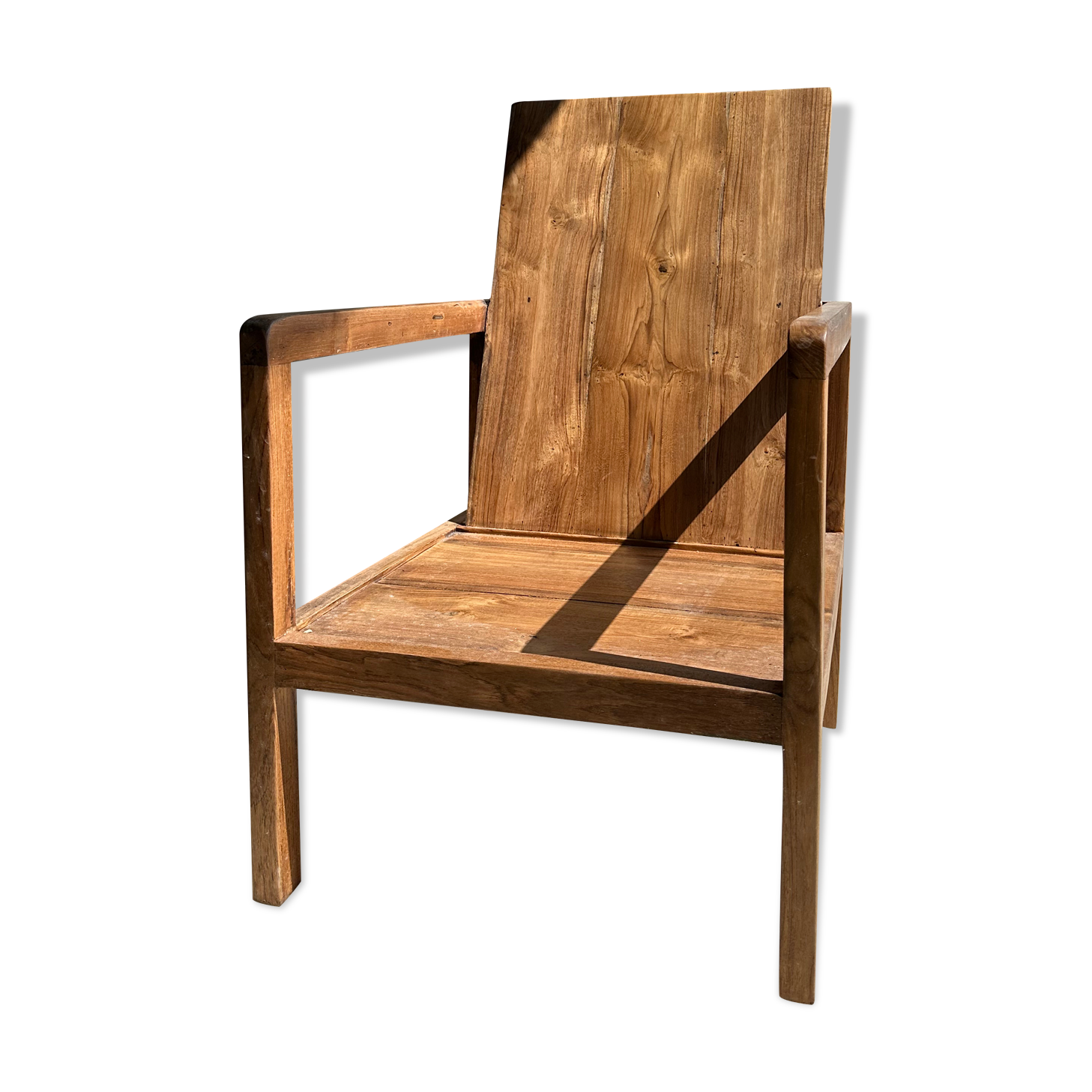 Armchair in natural wood (teak) minimalist design