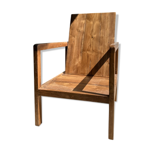 Fauteuil en bois naturel - design minimaliste