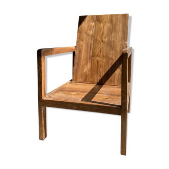 Armchair in natural wood (teak) minimalist design