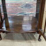 1950s English walnut display cabinet