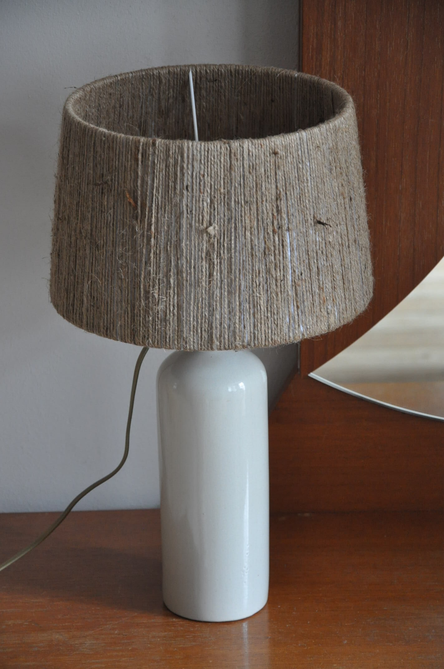 Vintage stoneware bottle lamp