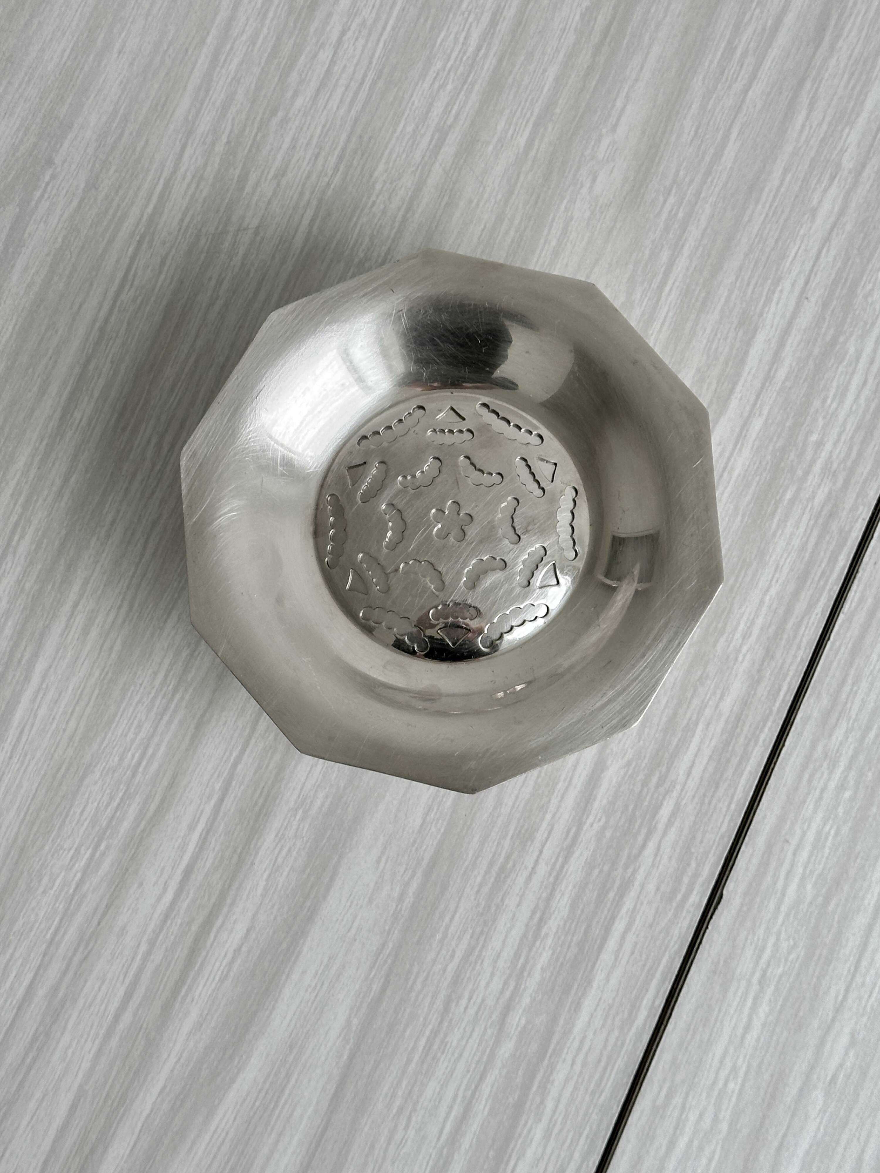 Antique silver-plated shell-shaped butter dish