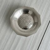 Antique silver-plated shell-shaped butter dish