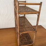 Vintage wicker wall shelf