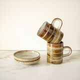 Pair of stoneware cups and sub-cups