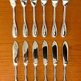 Christofle Galéa, fish cutlery, 6 forks, 6 knives.