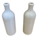 Paire ancienne bouteille mkm grès émaillé beige + blanc cuisine vintag