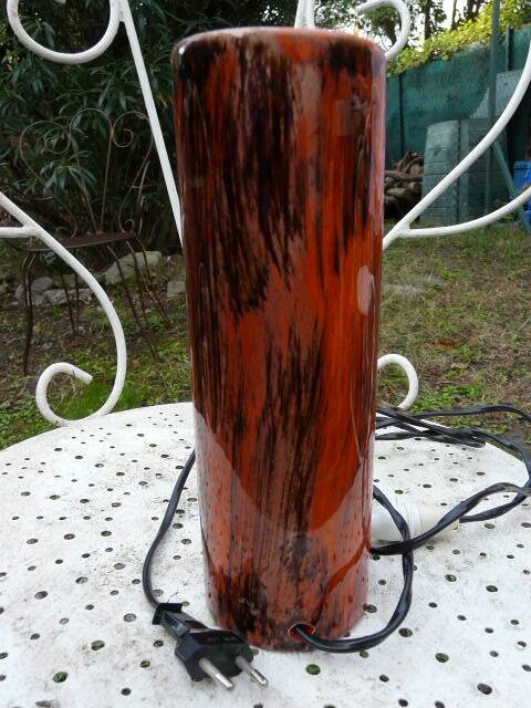 Lampe en céramique signée camos - vallauris, 1960