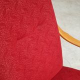 Pair of red armchairs 6953 by Jaroslav Smidek for Ton Bystrice Thonet 1960