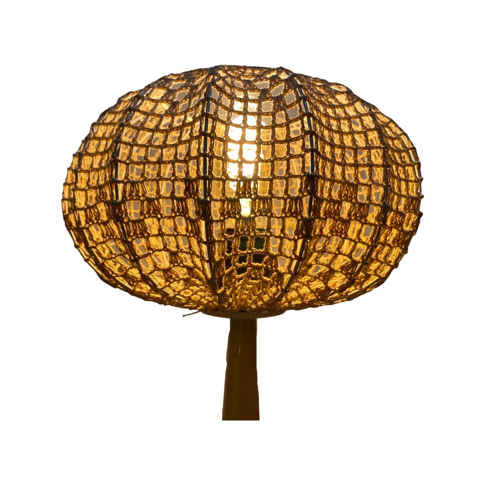 Vintage Tulip Lamp ARO Germany | 1960s German Designer Lighting With Tulip Base And Cotton Shade