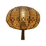 Vintage Tulip Lamp ARO Germany | 1960s German Designer Lighting With Tulip Base And Cotton Shade