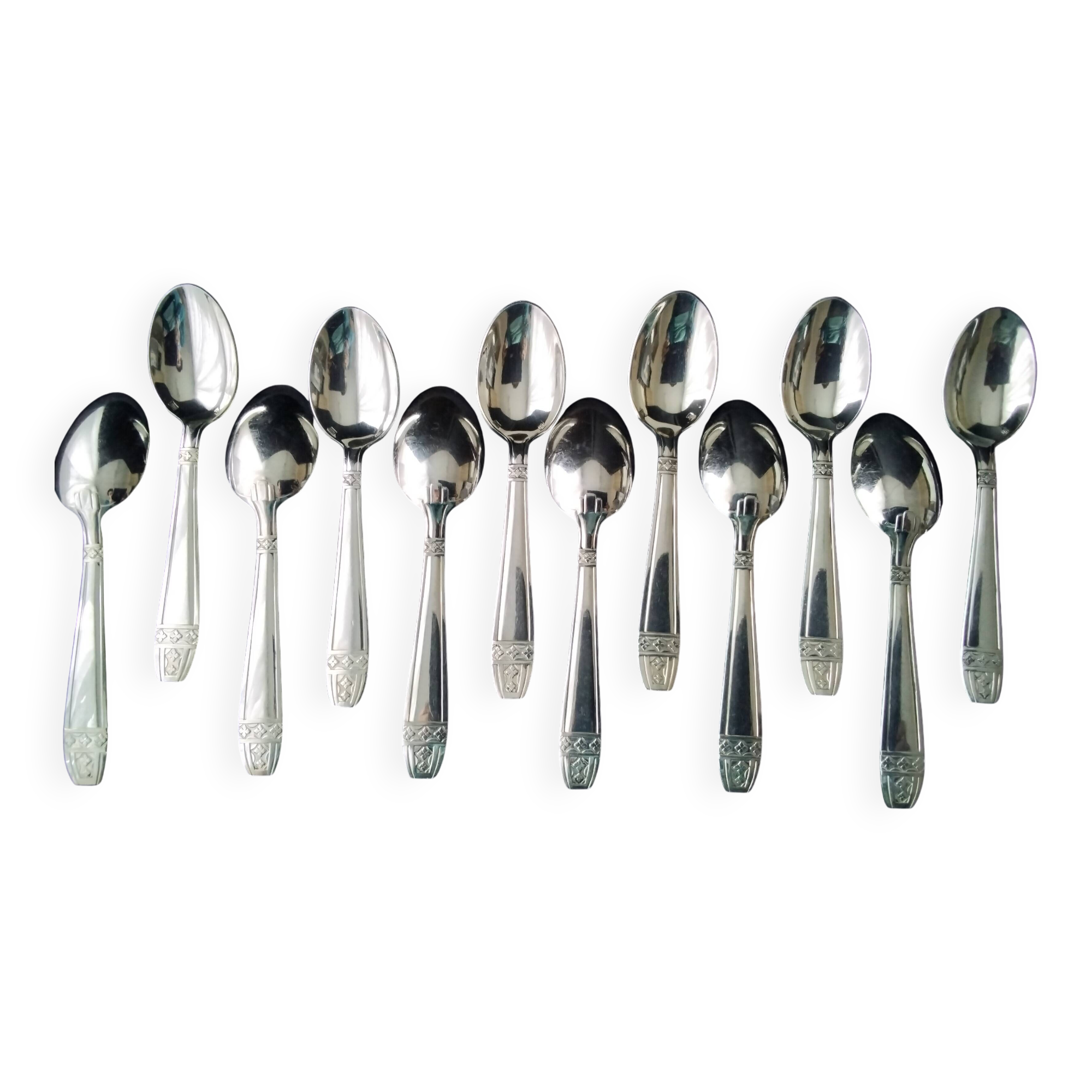 Box of 12 silver-plated coffee spoons, Grand Prix model