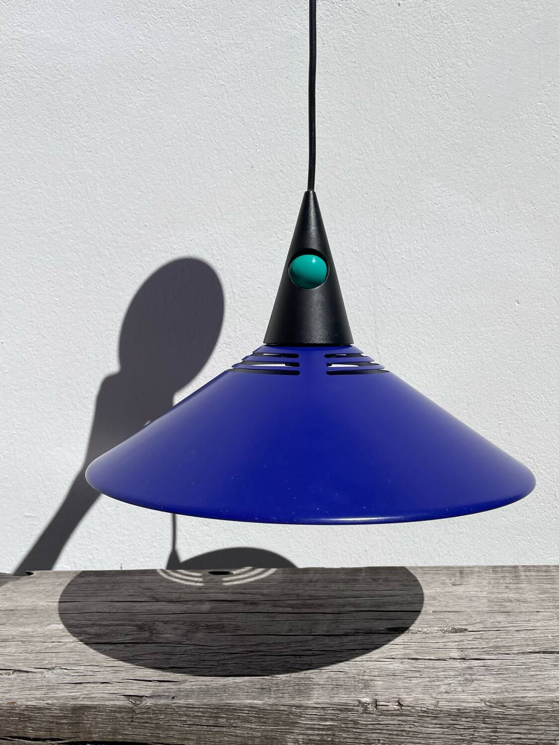 Postmodern blue metal pendant light Glossy