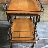 Rolling service in solid oak and wrought iron