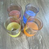 Lot de verres orangeade givrés multicolores