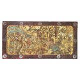 A.Bouverat Lacquered panel of Chinese inspiration hand painted 20th century
