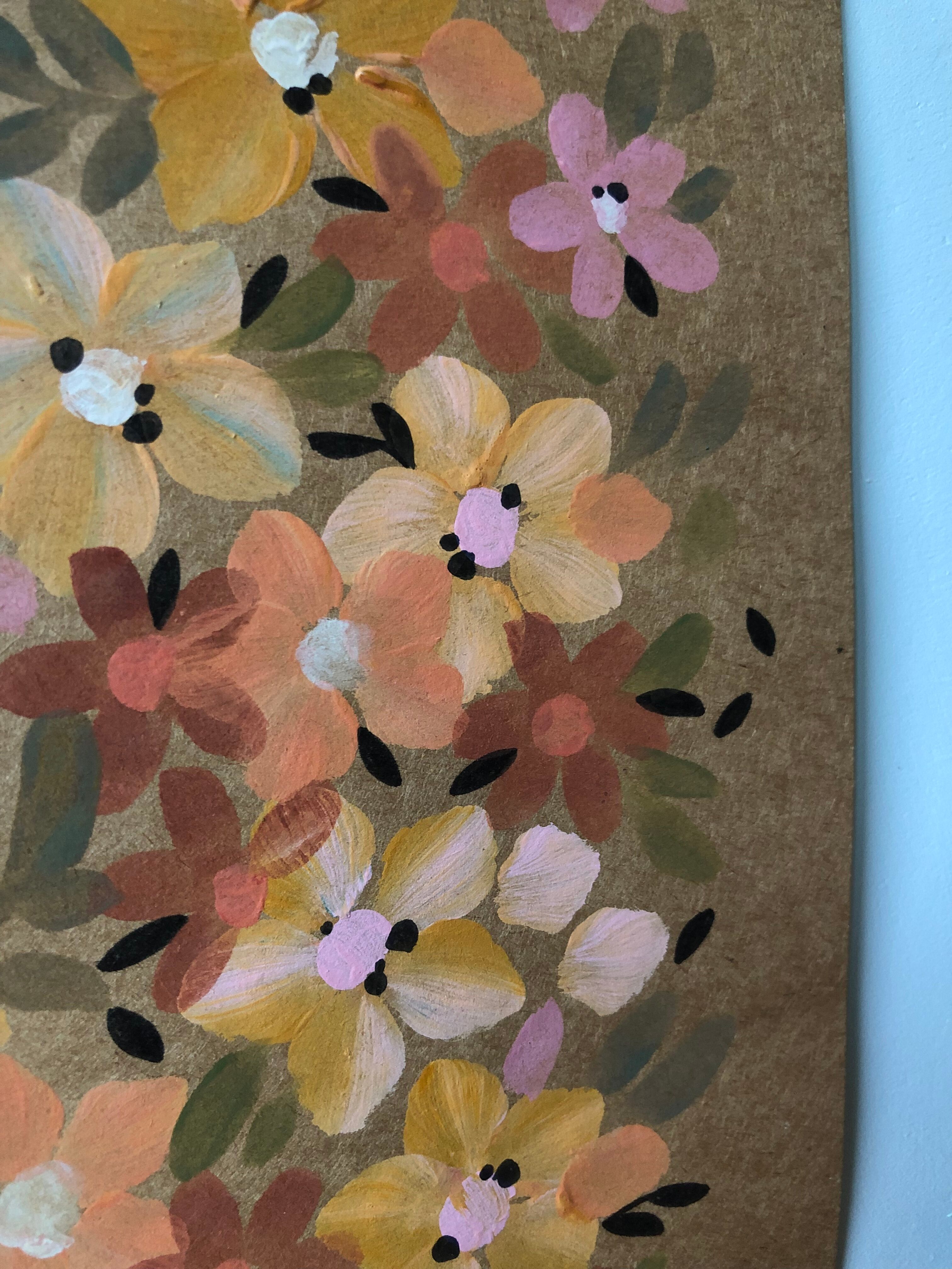 Peinture A4 sur papier Fleurs vintages
