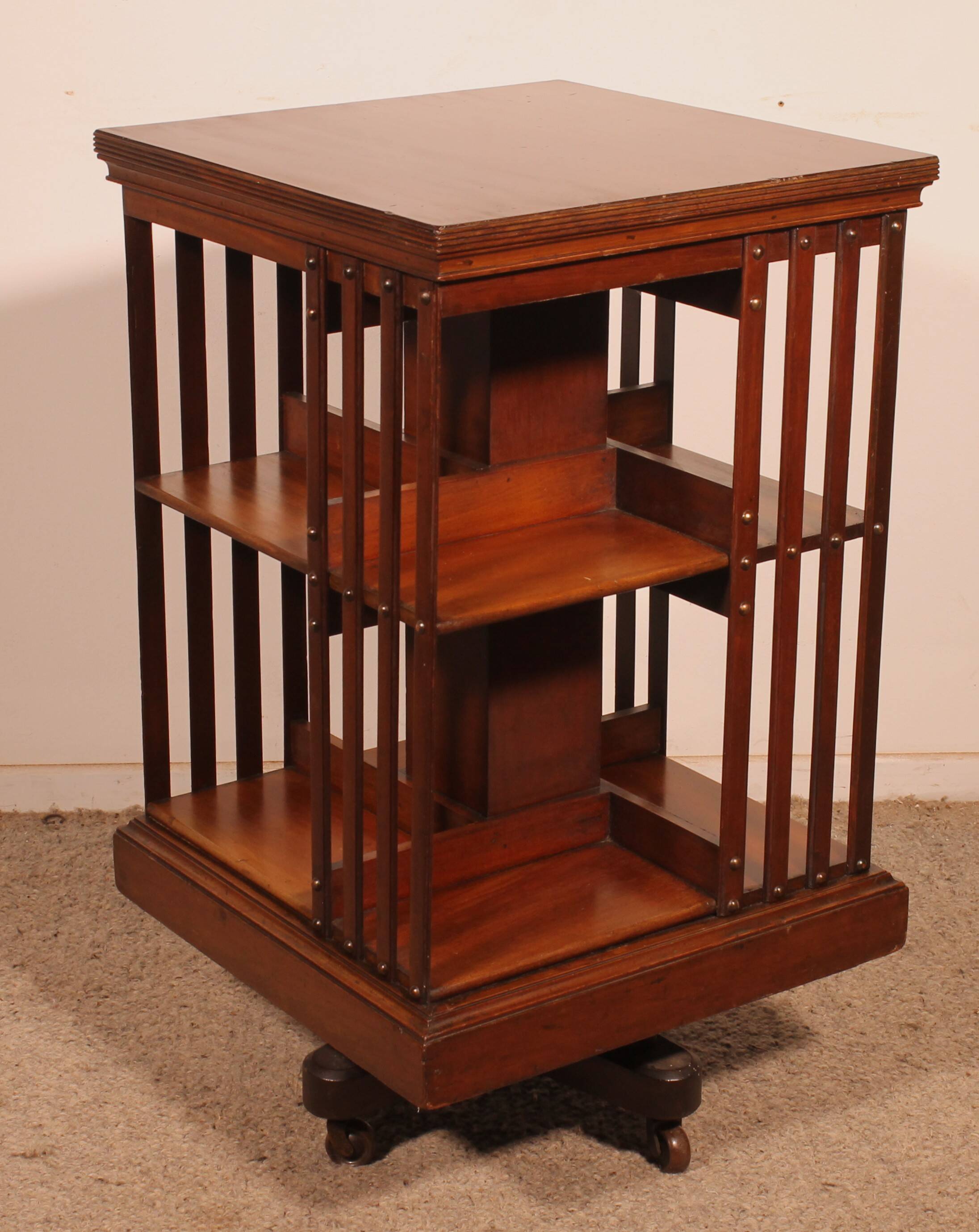 Revolving Bookcase with Iron Base - 19th Century