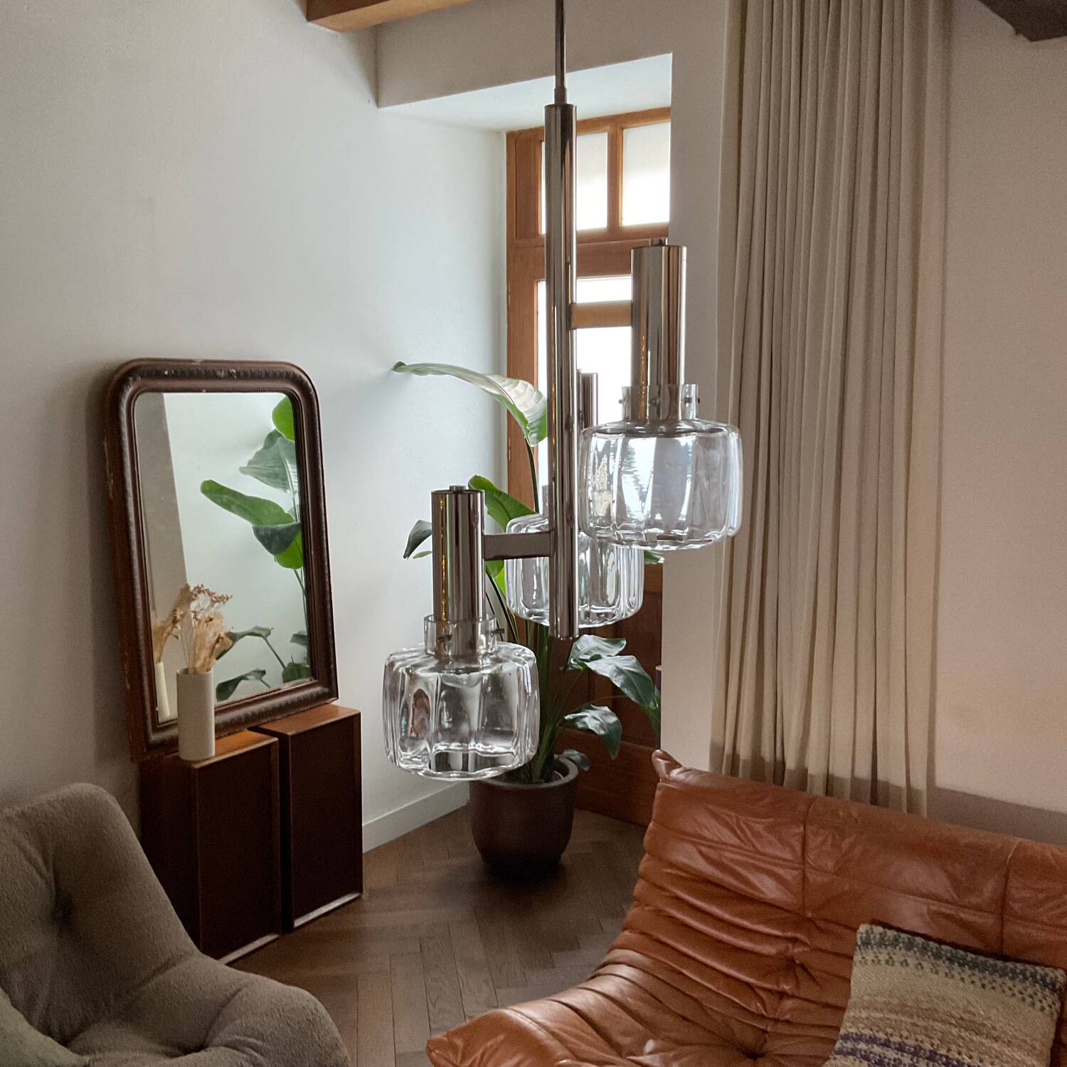 Vintage space age pendant lamp 70s