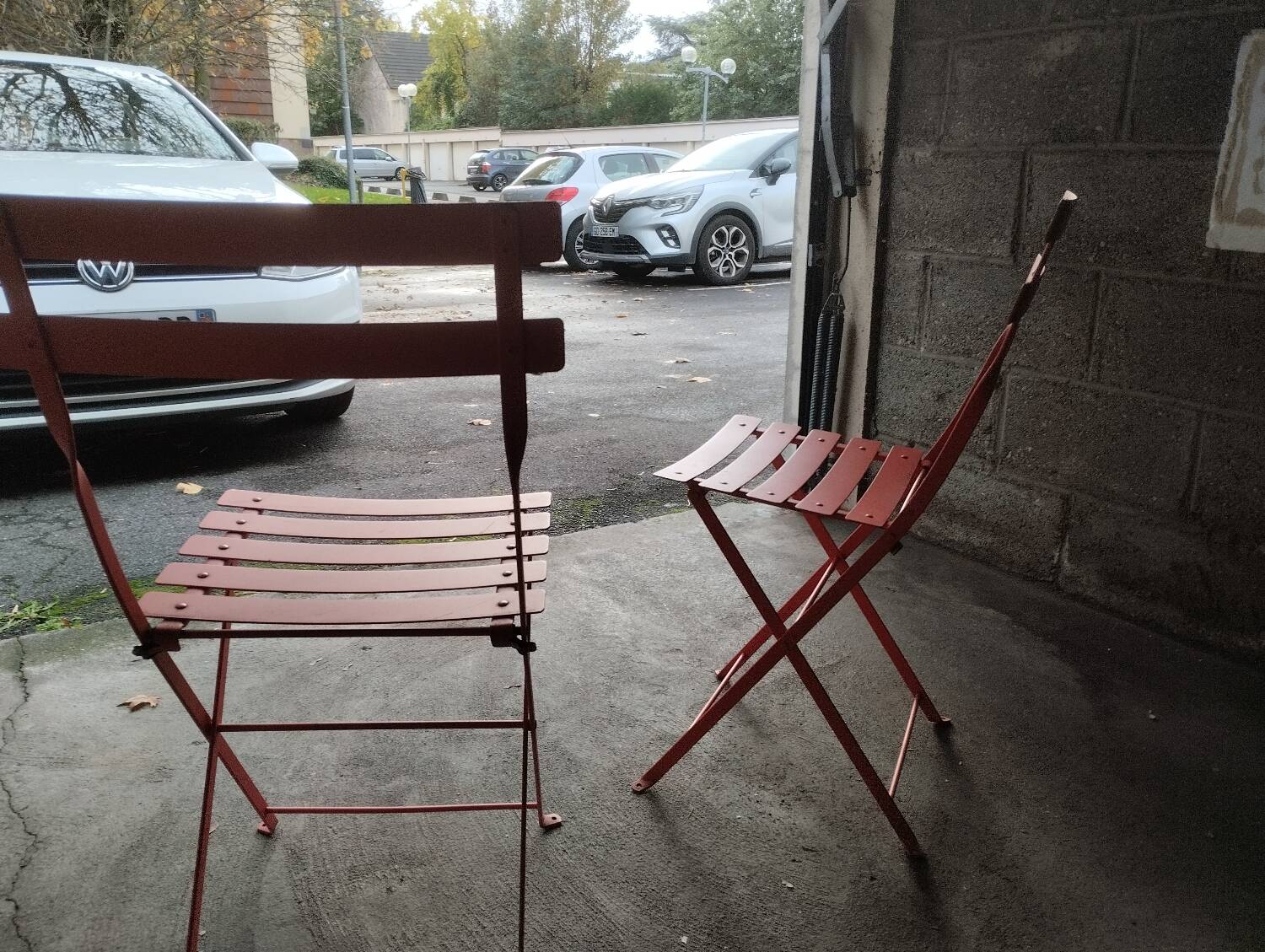 Folding steel chairs, set 2