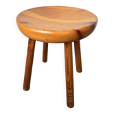 Pine stool assigned to Charlotte Perriand for Les Arcs.