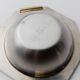 1980s vintage bowls, set of 8, stainless steel with gold handles.