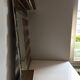 Slatted wall coat rack with mirror, modernist design, 1960s