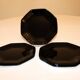 6 black Arcoroc "Octime" dessert plates (set 1)