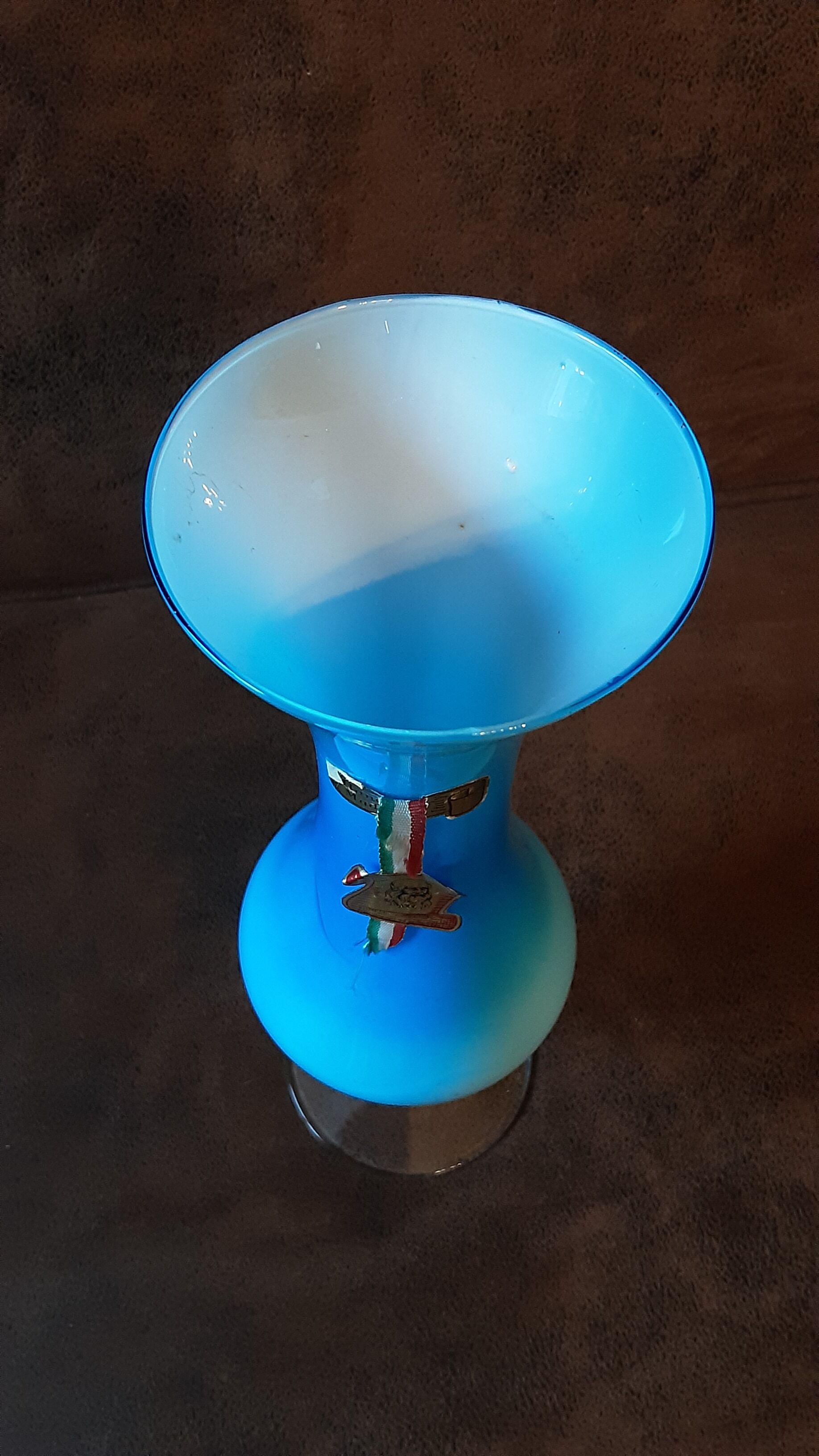 Turquoise opaline vase