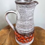 Jasba orange-grey vase/jug, bunte welt der keramik (colorful world of ceramics), west german pottery