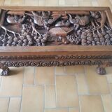 Thai coffee table with glass 1950s