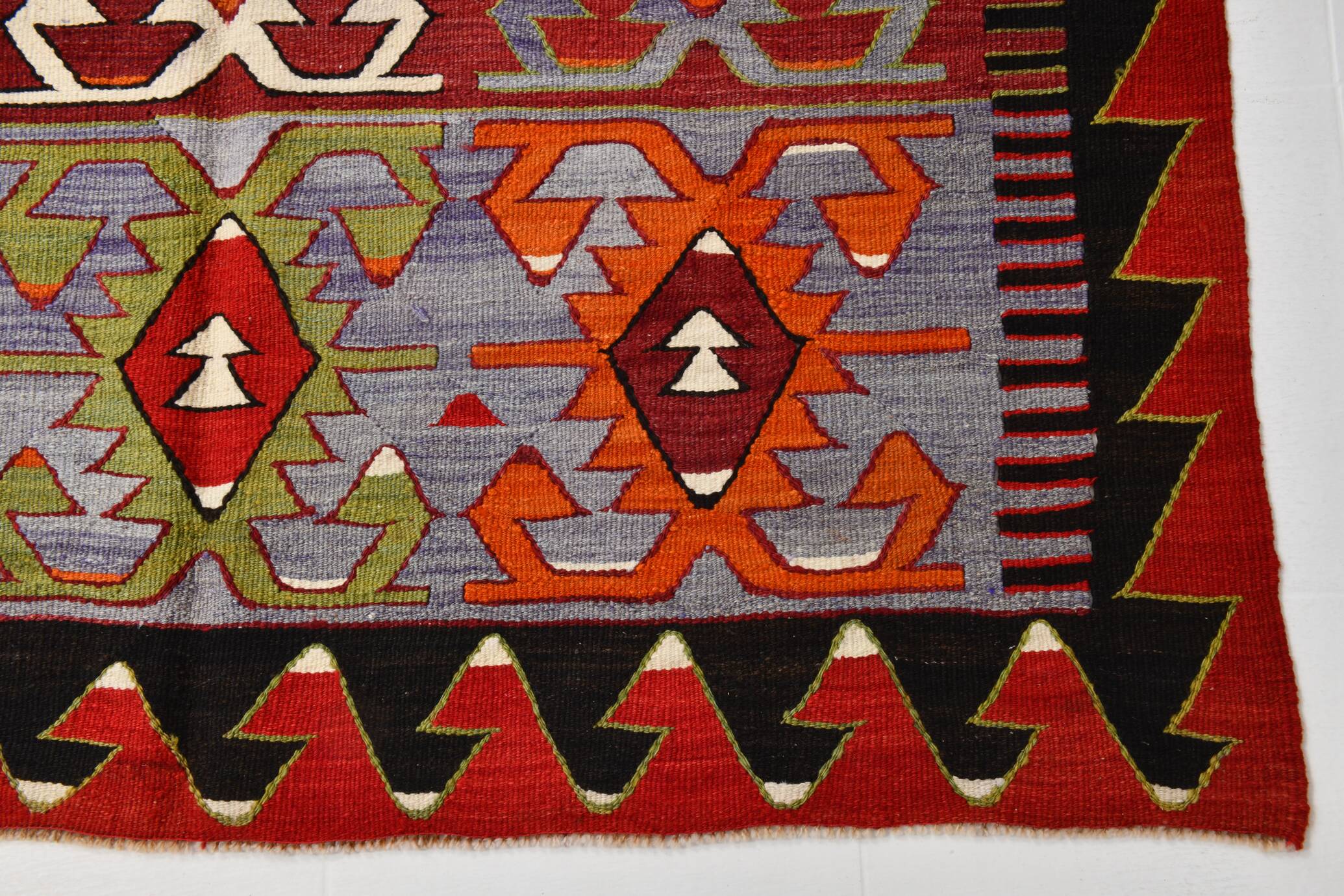 5x11 Colorful Vintage Kilim Rug, Modern Kilim Rug, 158x335Cm,Rare Style Rug