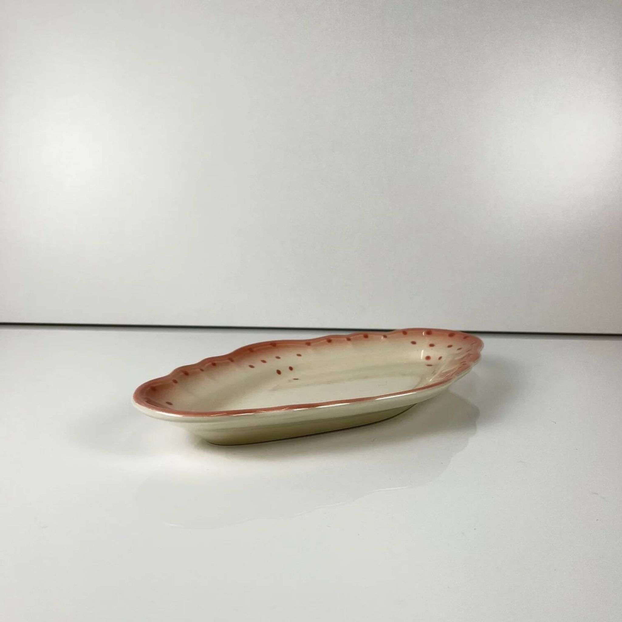Petit plat Salins les bains rose, avant 1970