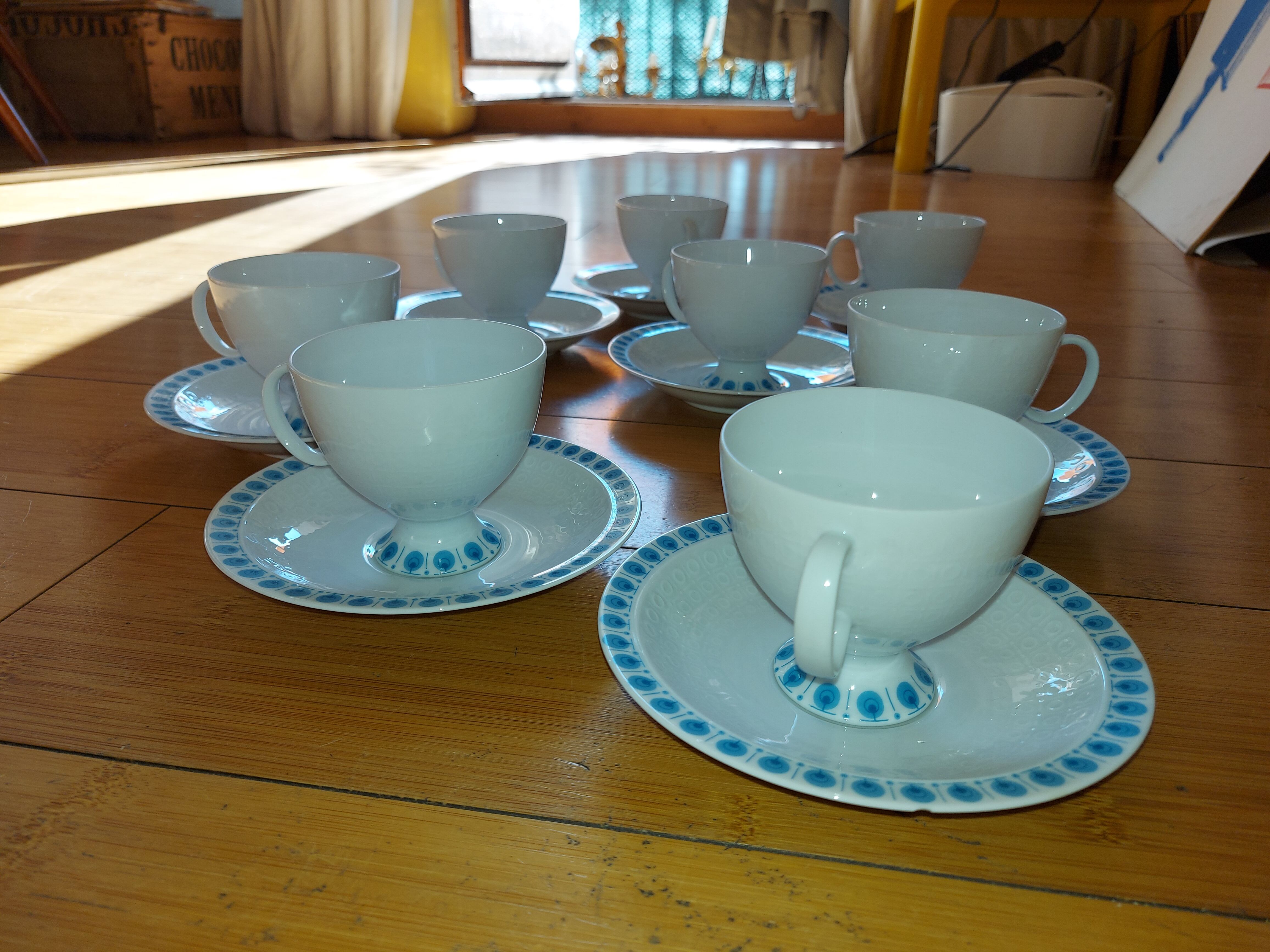Coffee service, chocolate 8 pieces porcelain, Kaiser
